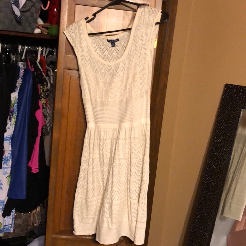 Short sleeved sparkly sweater dress
